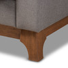 Baxton Studio Sava Grey Upholstered Walnut Wood 2-Seater Loveseat 150-8761